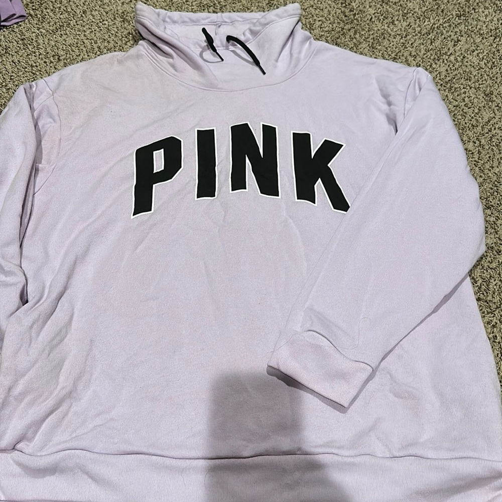 Worn once no tags PINK purple cowl neck pullover size XL